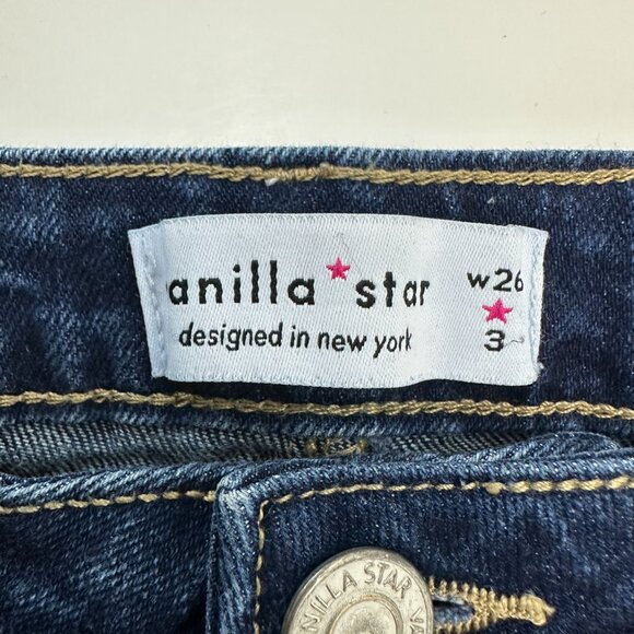 Vanilla Star Flare Women's size 3 Dark Wash Blue Denim Jeans - Picture 3 of 5